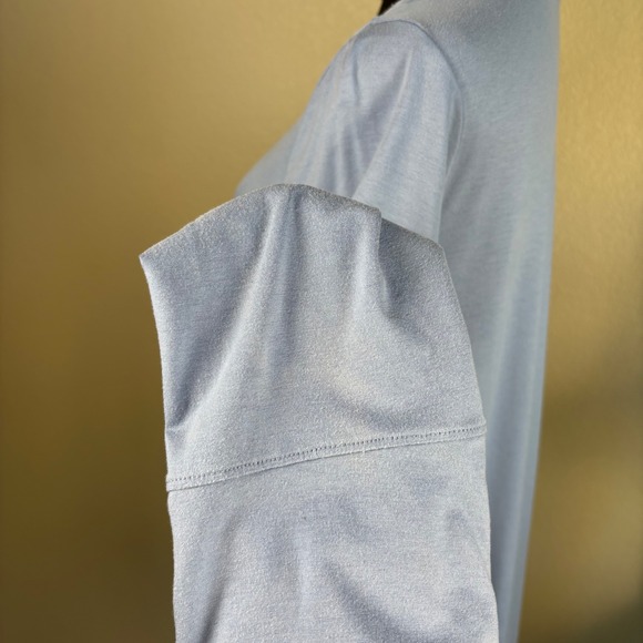 Eileen Fisher Tunic Top, Bell Sleeve, Boat Neck, Light Blue, Jersey Knit, Small - Picture 15 of 15